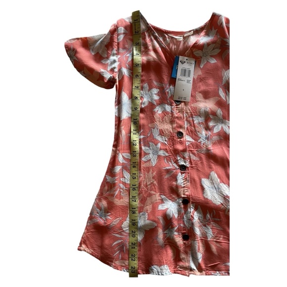 ROXY Girl Little Light Peach/Orange/Mango Floral Dress 6 - Picture 2 of 6